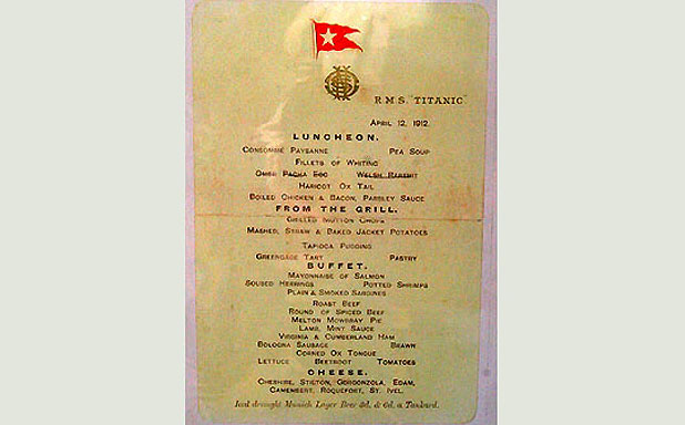 Végigehető a Titanic menüsora egy ír étteremben